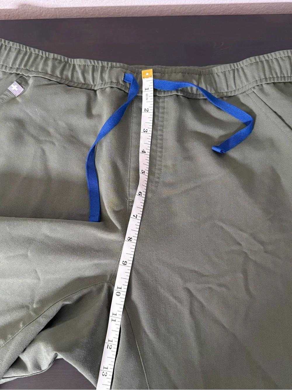 Figs Olive Green Joggers with Navy Drawstring